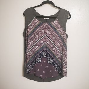 Maurices 0X Purple Paisley Geometric Tank Top